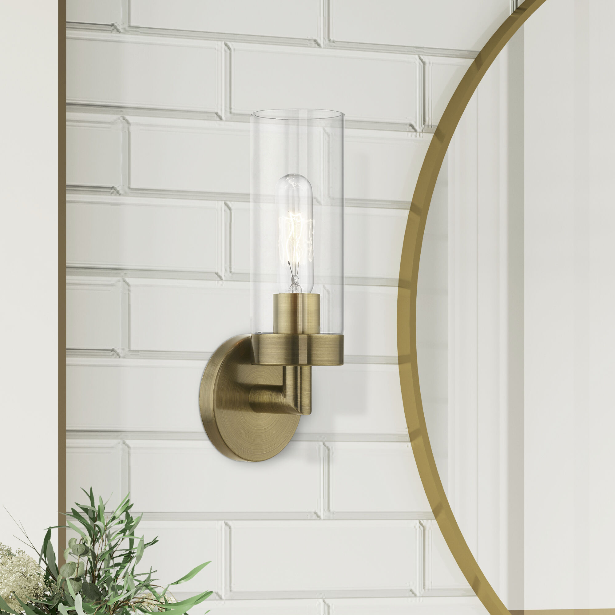 Ludlow 1 Light 4 inch Antique Brass ADA Single Sconce Wall Light, Single