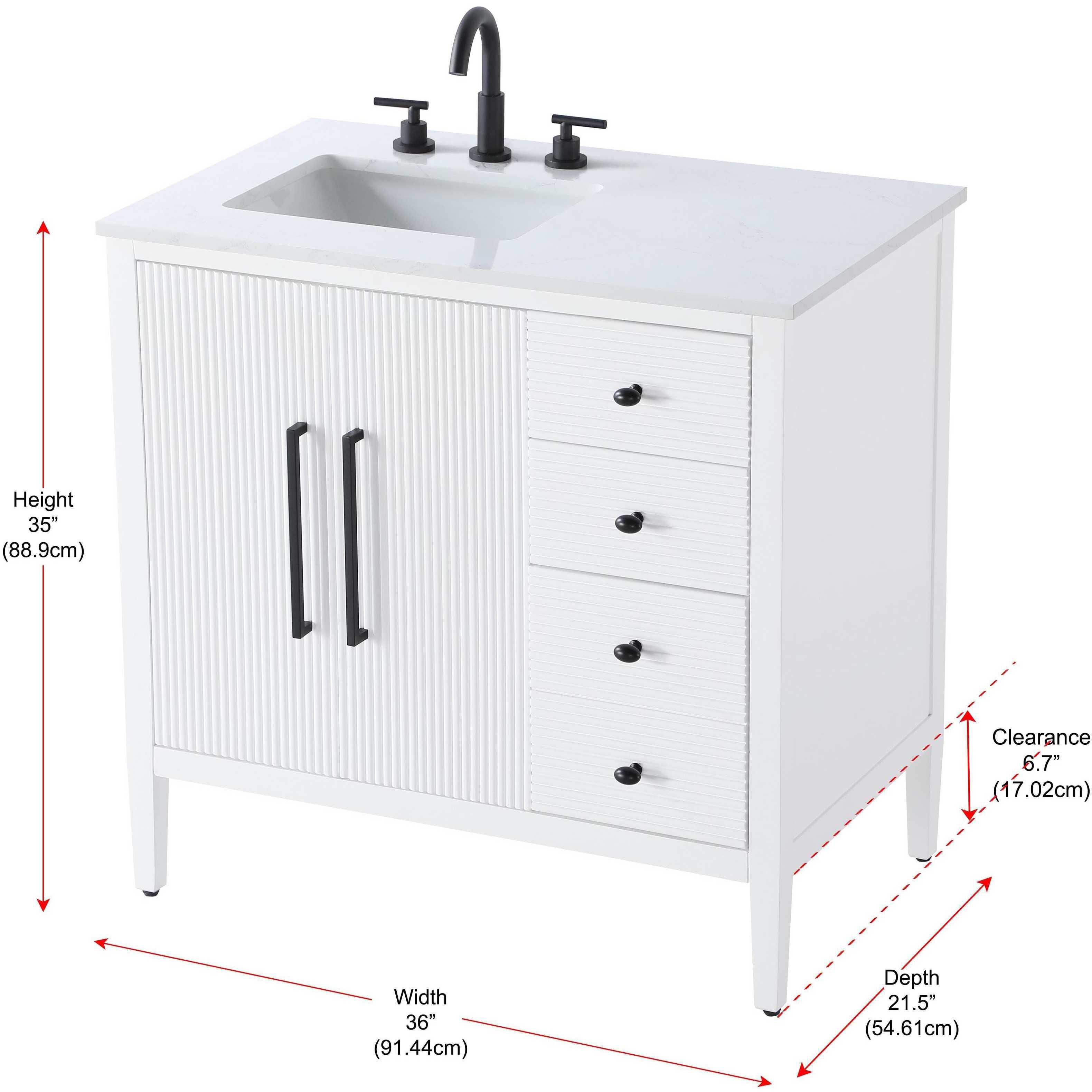 Blakely 36 X 34 inch White Bathroom Vanity Cabinet