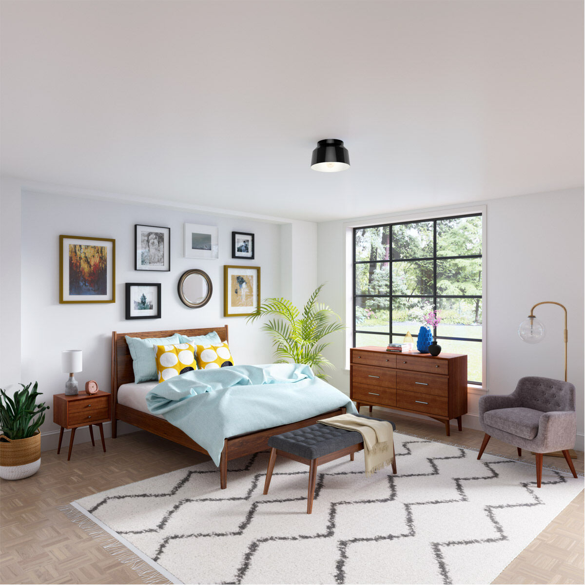 Cranbrook 1 Light 12 inch Matte Black Flush Mount Ceiling Light