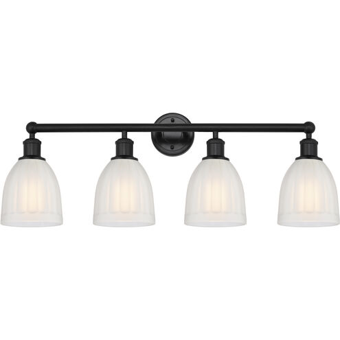 Edison Brookfield 4 Light 33 inch Matte Black Bath Vanity Light Wall Light in White