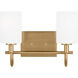Oak Moore 2 Light 13.88 inch Satin Brass Bath Vanity Wall Light