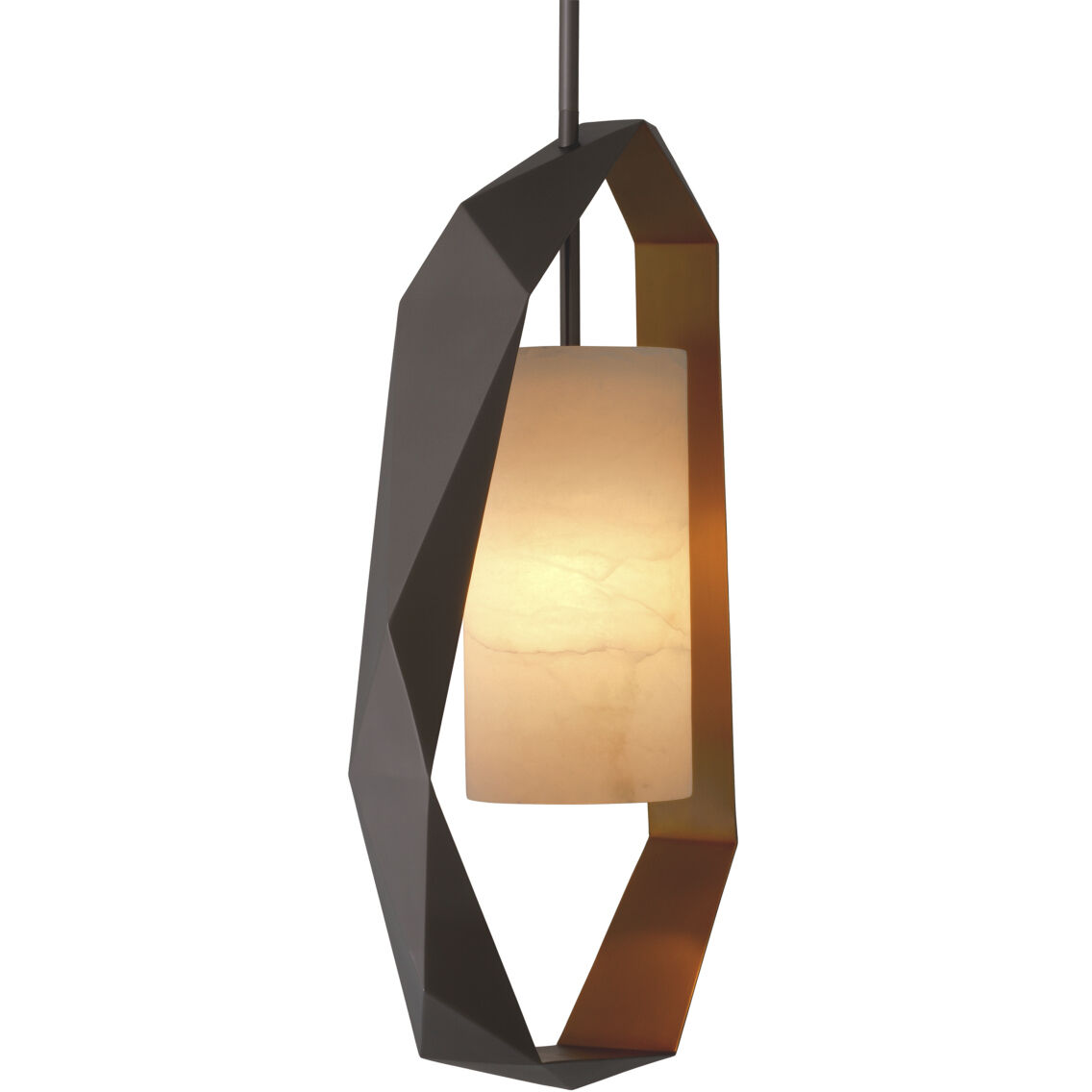 Santos 1 Light 20.08 inch Gunmetal with Antique Brass with Alabaster Chandelier Ceiling Light