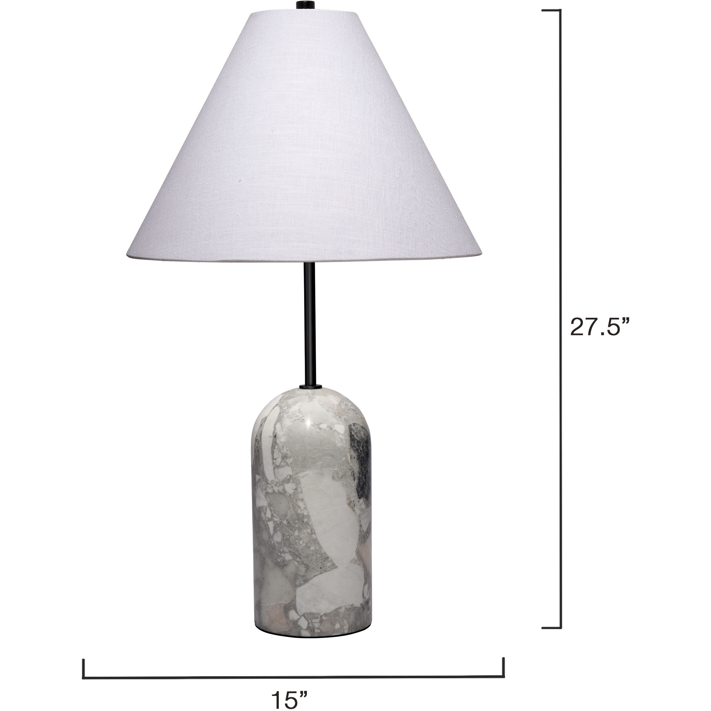 Holt 27.5 inch 150.00 watt Grey Travertine Stone Table Lamp Portable Light
