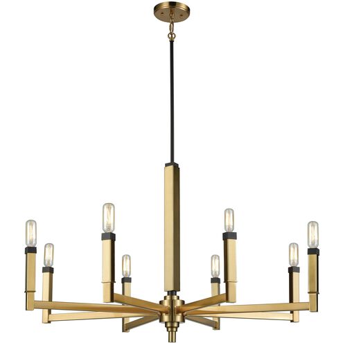 Mandeville 8 Light 31 inch Satin Brass with Oil Rubbed Bronze Chandelier Ceiling Light