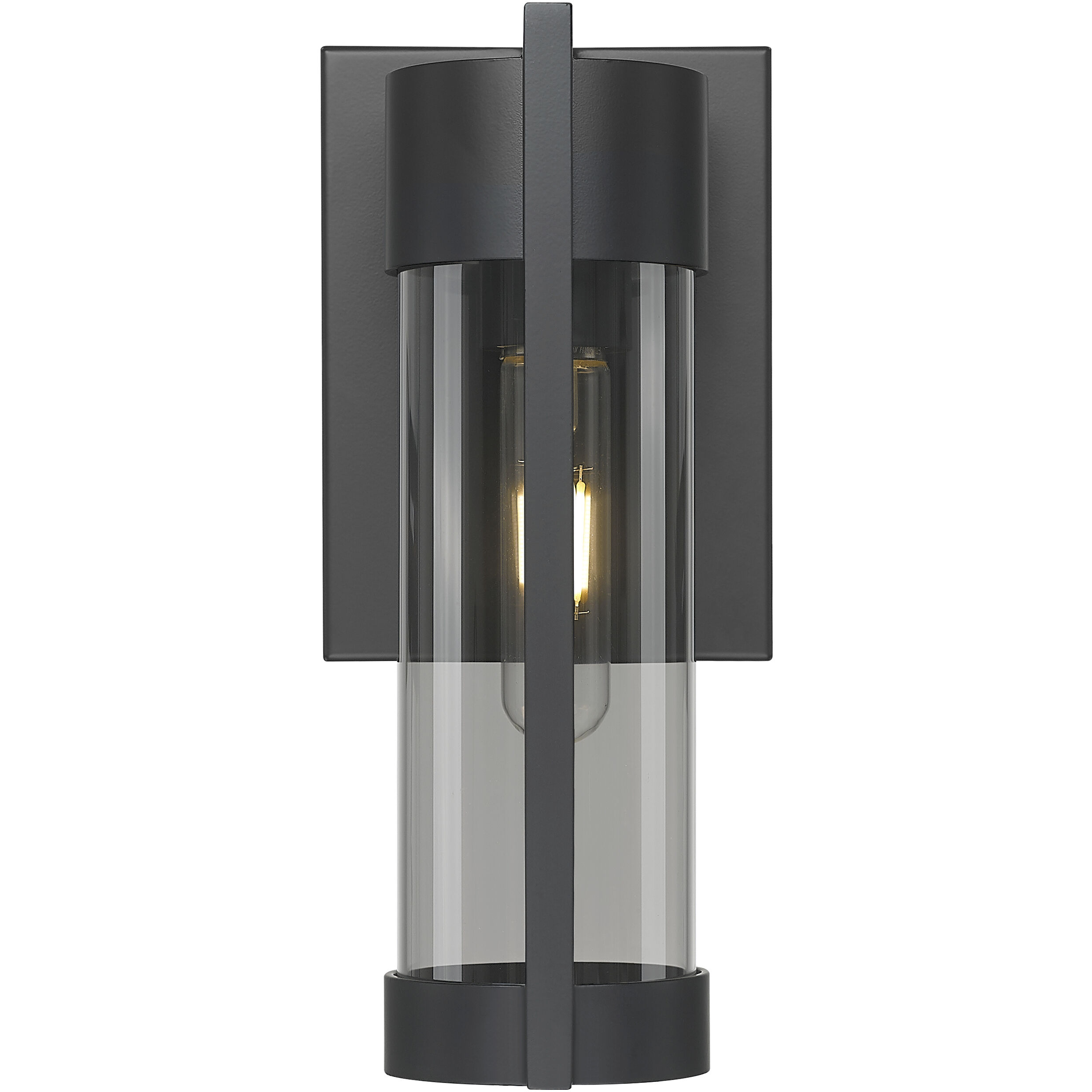 Stratford 1 Light 10.5 inch Matte Black Outdoor Sconce in Light Smoke Glass