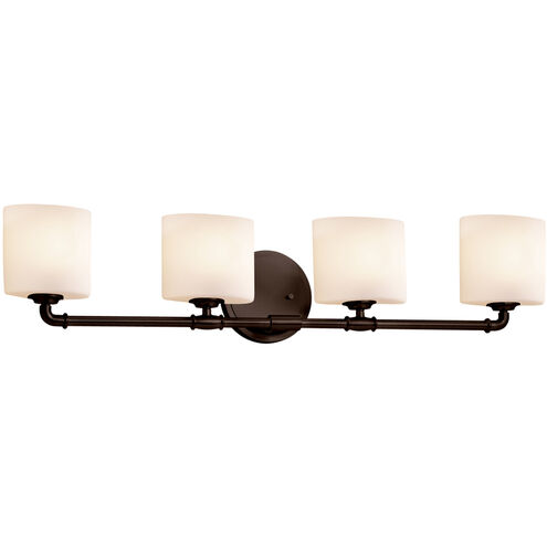 Fusion 4 Light 36 inch Dark Bronze Bath Bar Wall Light in Oval, Incandescent, Opal Fusion