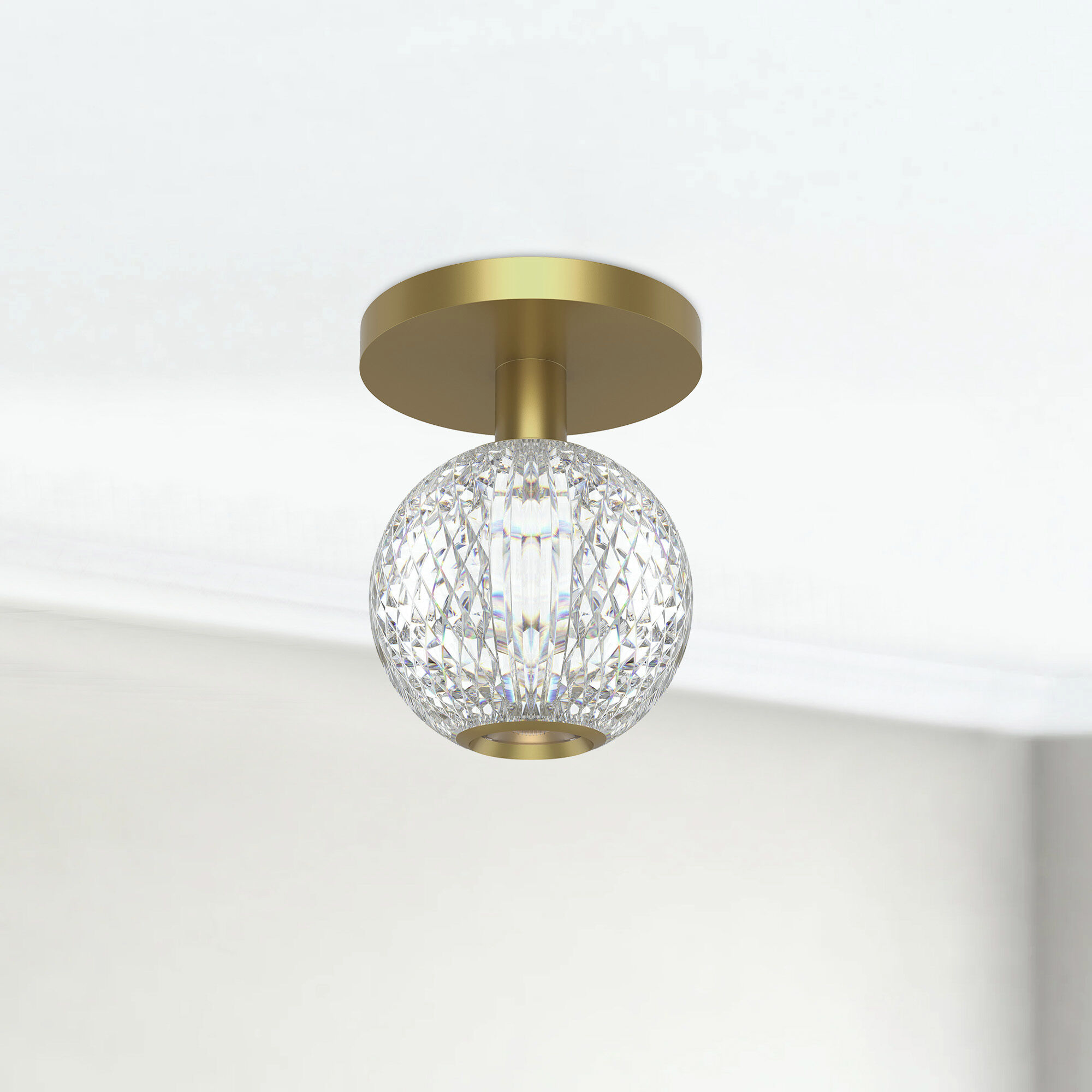 Marni LED 4.38 inch Natural Brass Flush Mount Ceiling Light