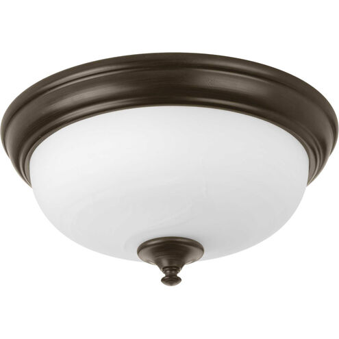 LED Alabaster LED 13 inch Antique Bronze Flush Mount Ceiling Light, Progress LED