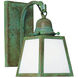 A-line 1 Light 9 inch Verdigris Patina Outdoor Wall Mount in Off White, Empty
