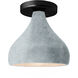 Radiance LED 11.5 inch Matte Black and Concrete Semi-Flush Ceiling Light