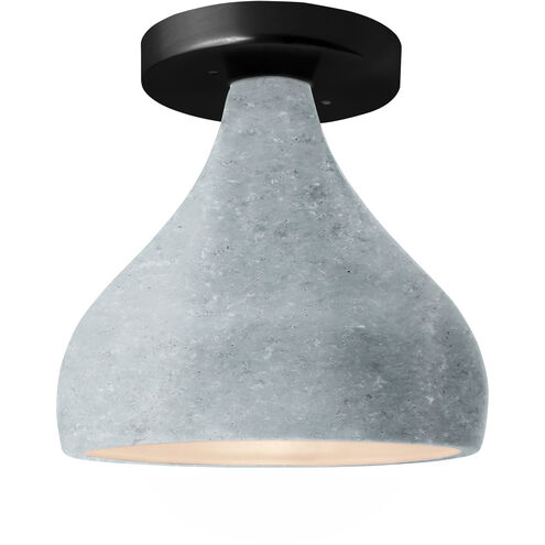 Radiance LED 11.5 inch Matte Black and Concrete Semi-Flush Ceiling Light