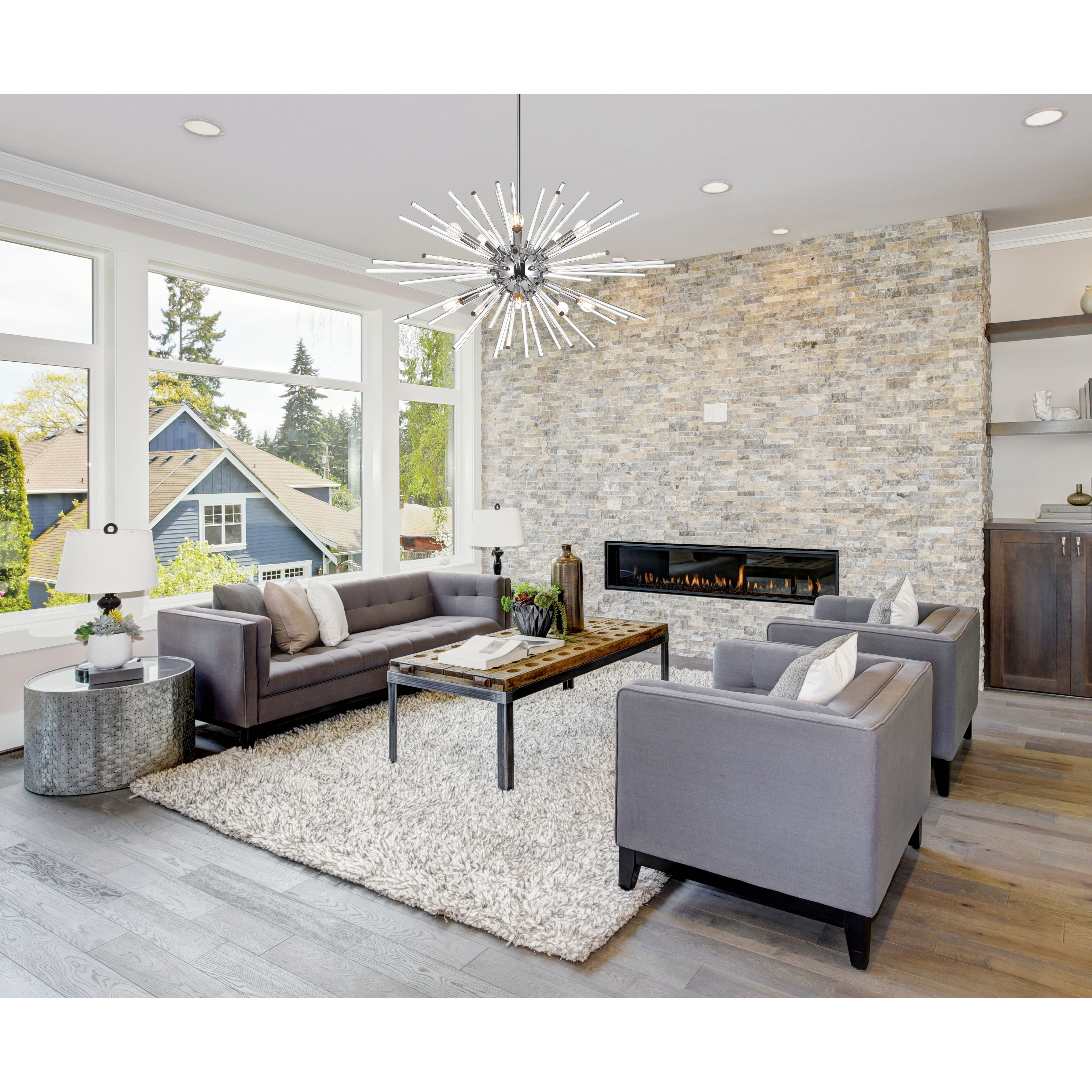 Sienna 10 Light 36 inch Chrome Pendant Ceiling Light