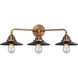 Nouveau 2 Railroad 3 Light 26 inch Antique Copper Bath Vanity Light Wall Light in Matte Black
