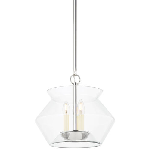 Edmonton 3 Light 15 inch Polished Nickel Hanging Lantern Ceiling Light