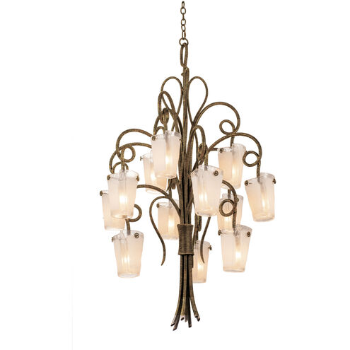 Tribecca 12 Light 36 inch Antique Copper Chandelier Ceiling Light in Frost (FROST)