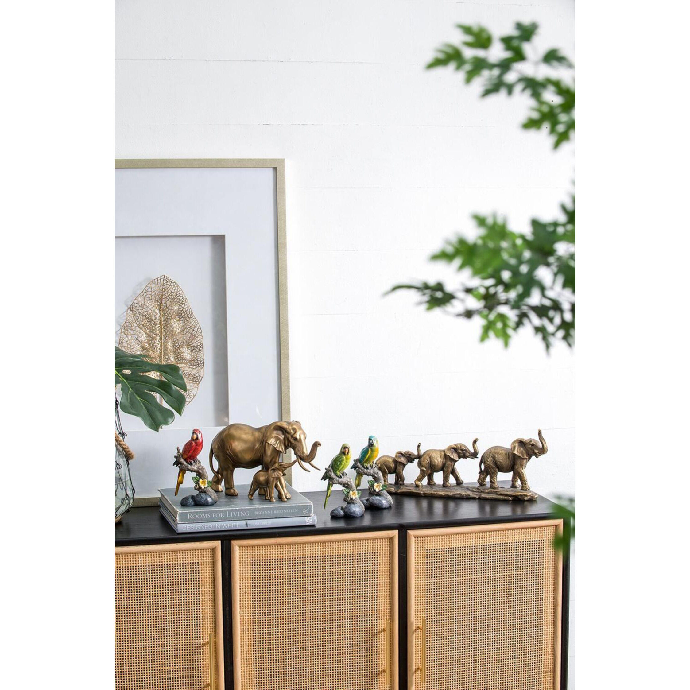 Macaw Brown and Multi-Color Figurine, Set of 3