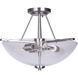 Madison 3 Light 13 inch Brushed Nickel Semi-Flush Mount Ceiling Light