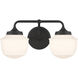 Cornwell 2 Light 16 inch Dark Matte Black Vanity Wall Light