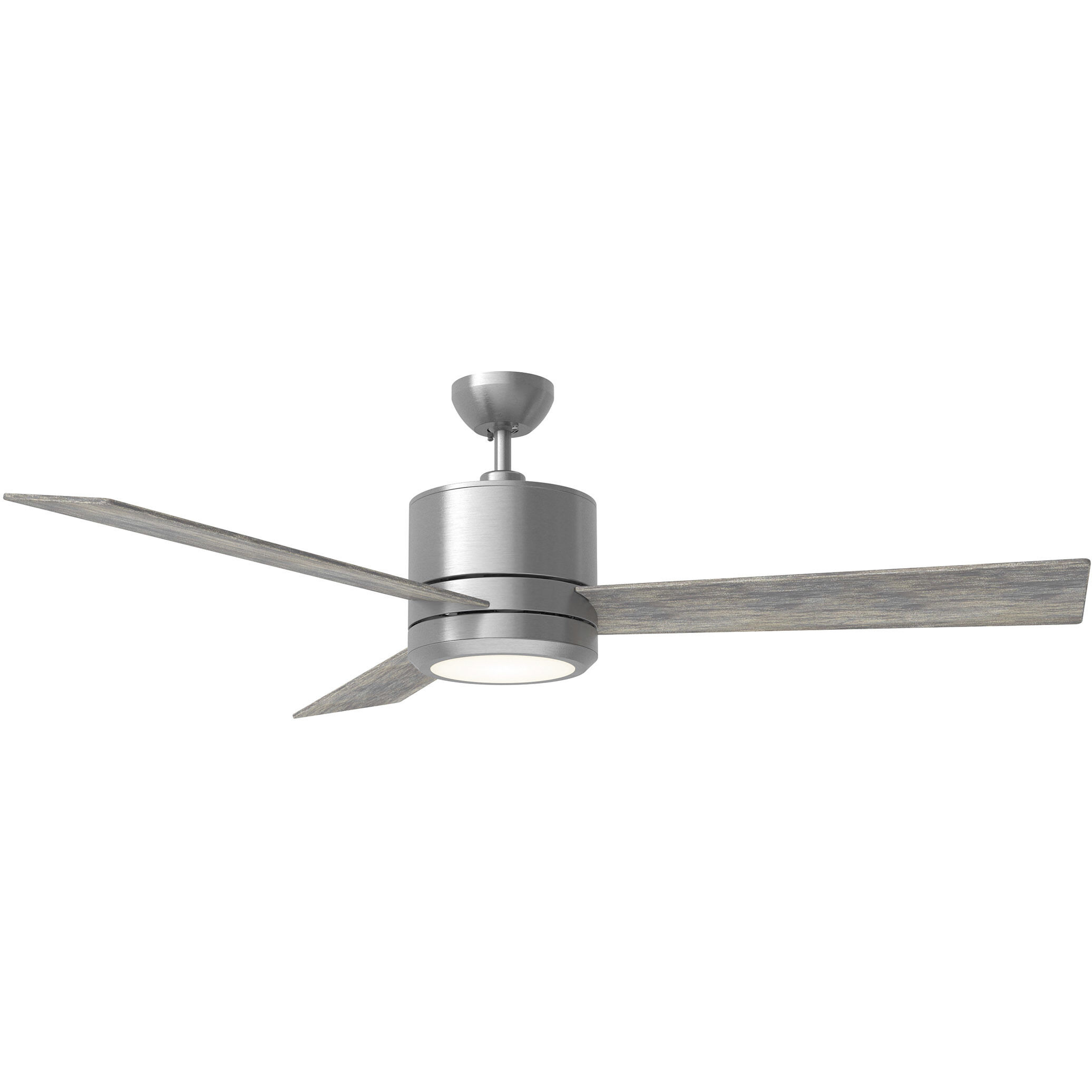 Vision 56 56 inch Brushed Steel with Light Grey Weathered Oak Blades Ceiling Fan