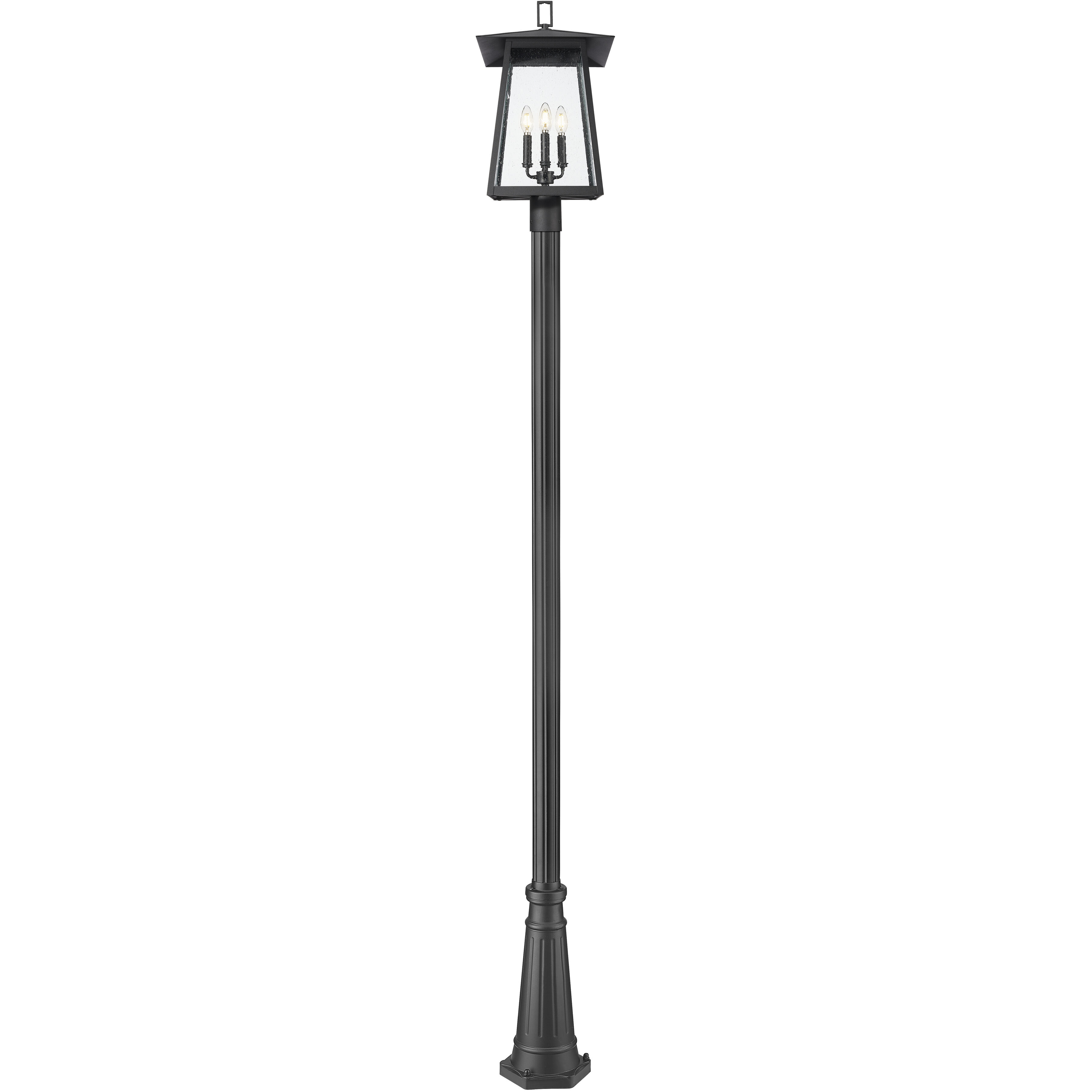Rainer 4 Light 118.25 inch Black Outdoor Post Mounted Fixture in G9