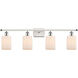 Ballston Hadley 4 Light 36 inch White and Polished Chrome Bath Vanity Light Wall Light in Matte White Glass, Ballston