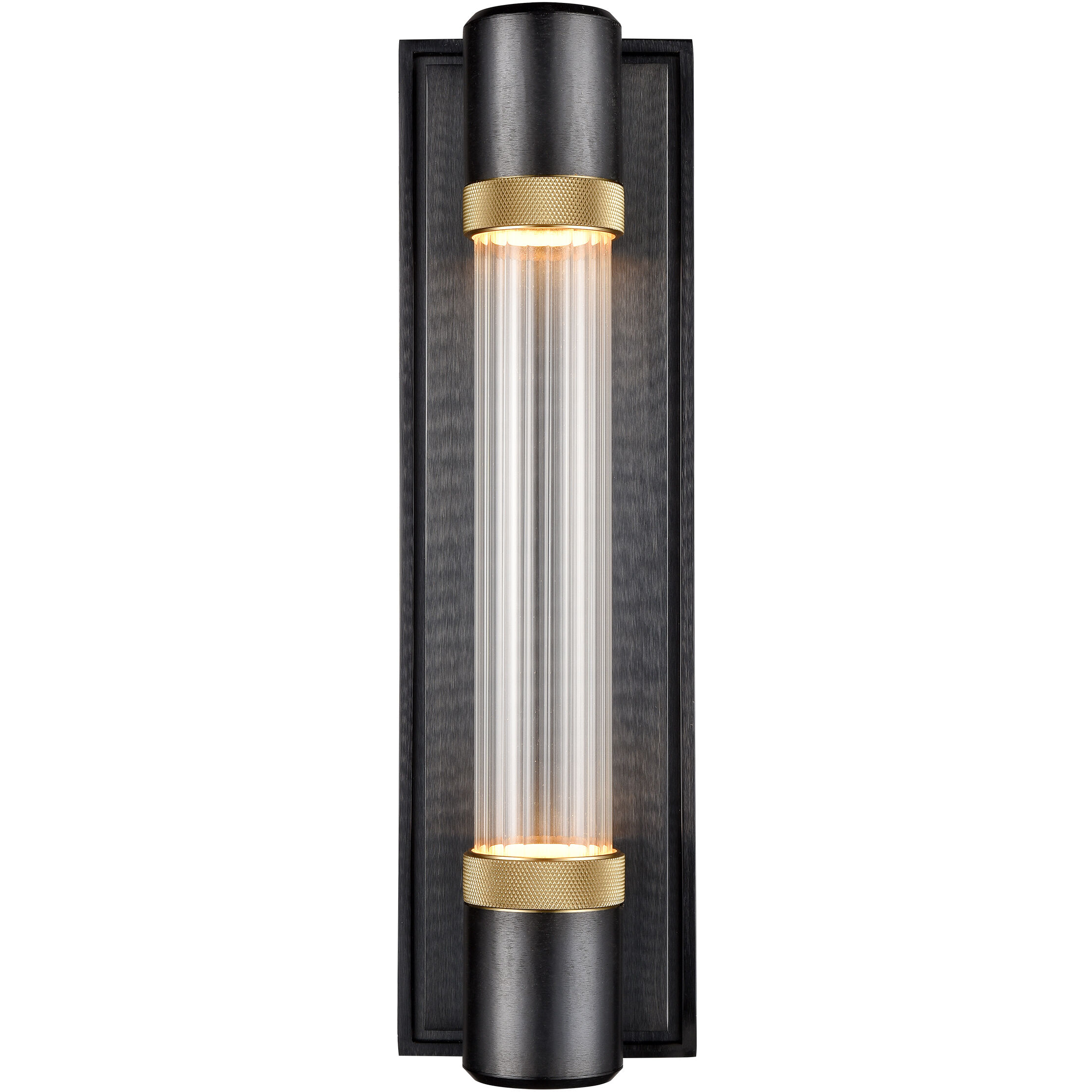 Zigrina 2 Light 5.25 inch Satin Brushed Black with Aged Brass Wall Sconce Wall Light