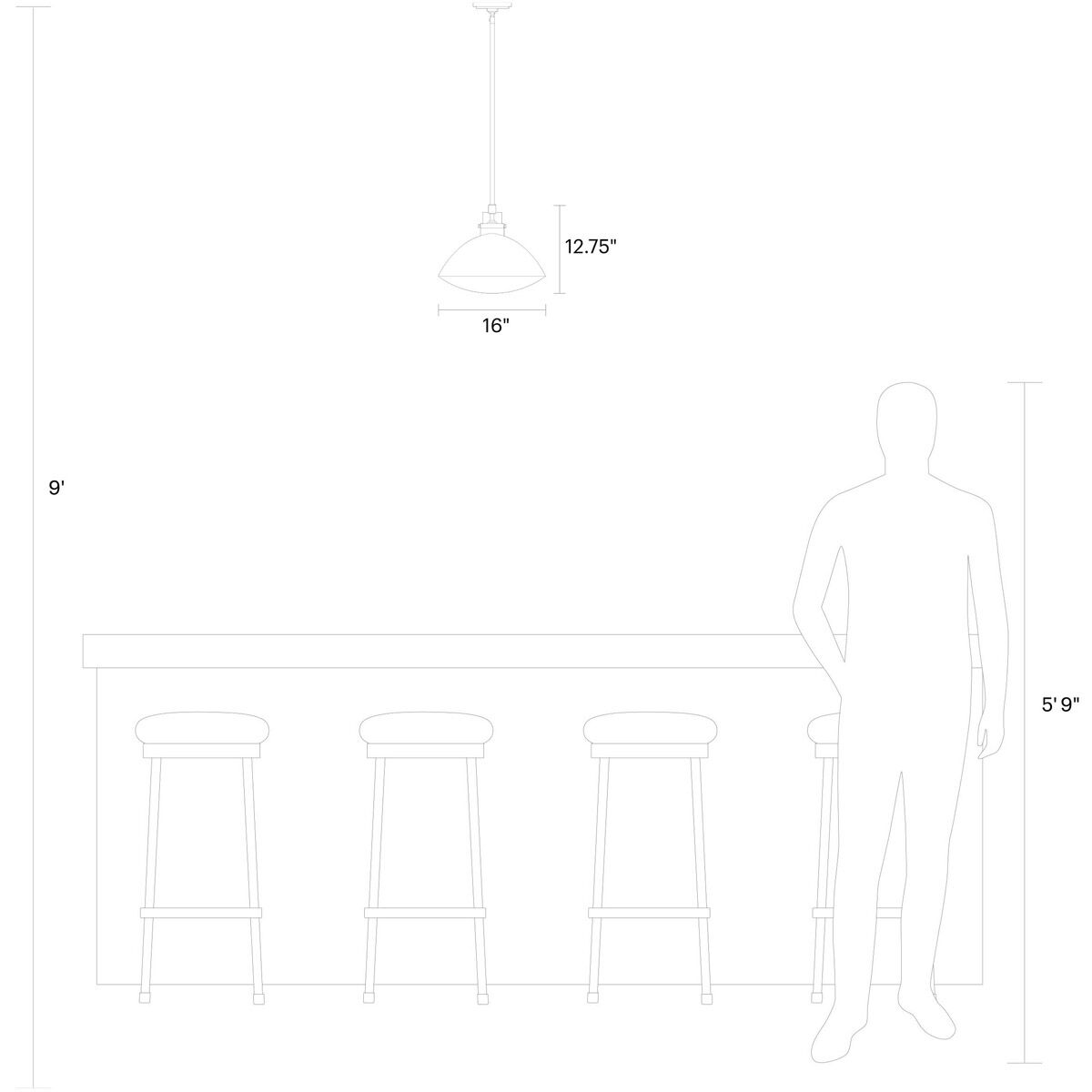 Belton 1 Light 16 inch Brushed Nickel Pendant Ceiling Light, Large