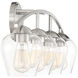 Transitional 4 Light 32.75 inch Brushed Nickel Bathroom Vanity Light Wall Light