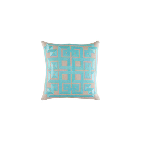Gramercy 20 X 20 inch Sky Blue and Light Gray Throw Pillow