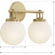 Ortesa 2 Light 15 inch Legacy Brass Vanity Wall Light