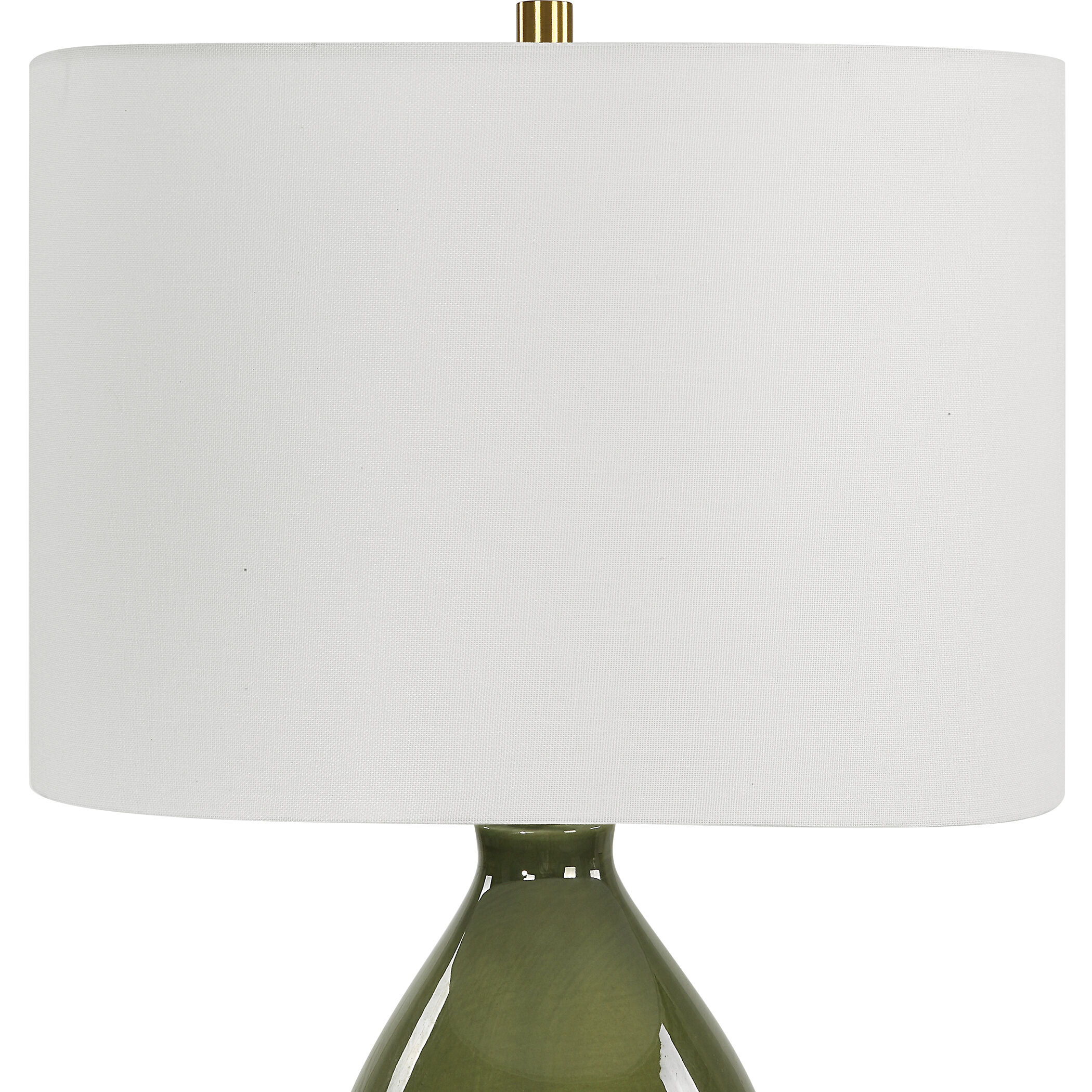Gourd 30.5 inch 150 watt Moss Green Glaze and Antiqued Brass Table Lamp Portable Light