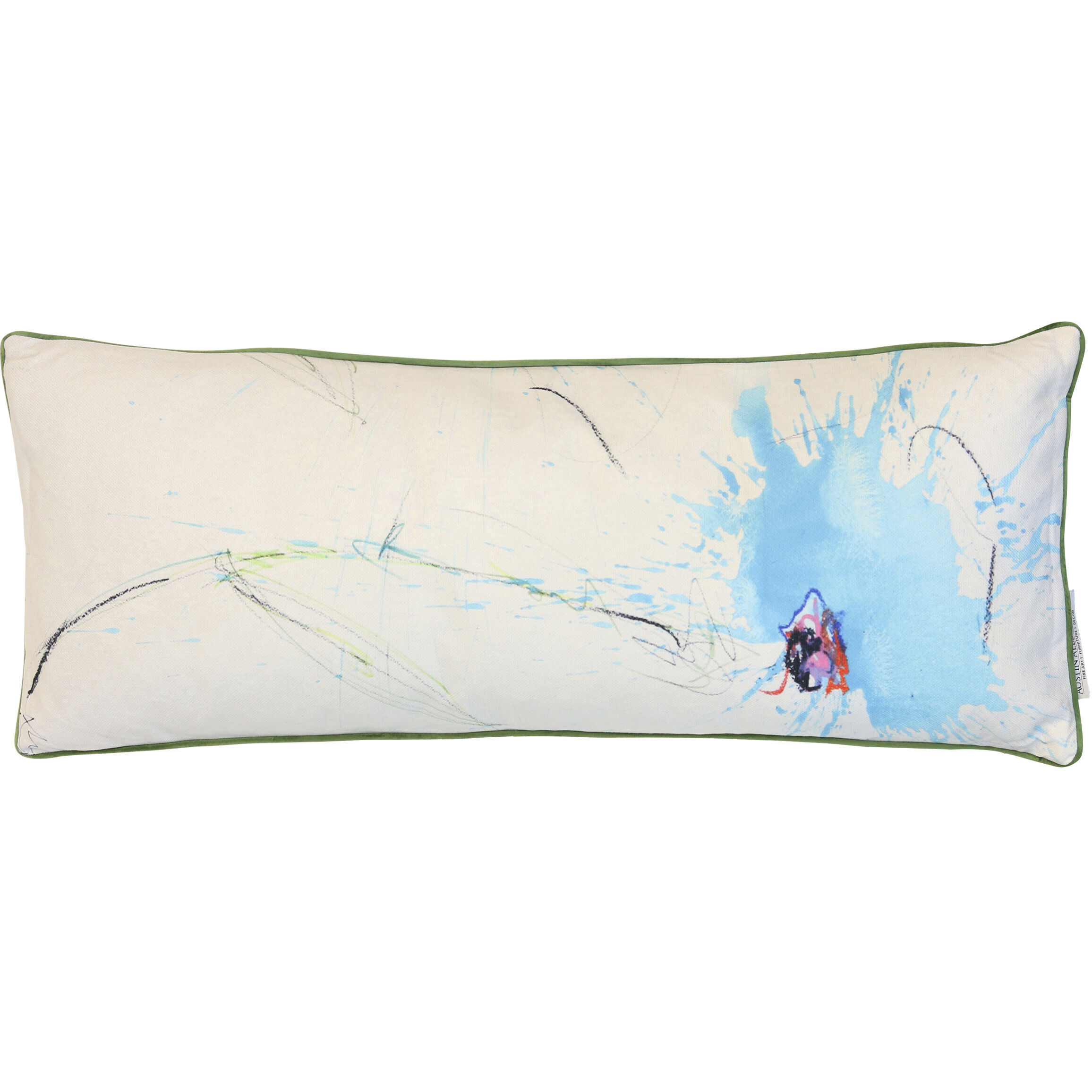 Azure Petal Drift 36 inch Multicolor Pillow in 36" x 14"
