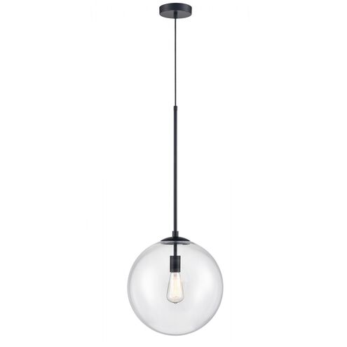 Delilah 1 Light 14 inch Black Pendant Ceiling Light in Clear