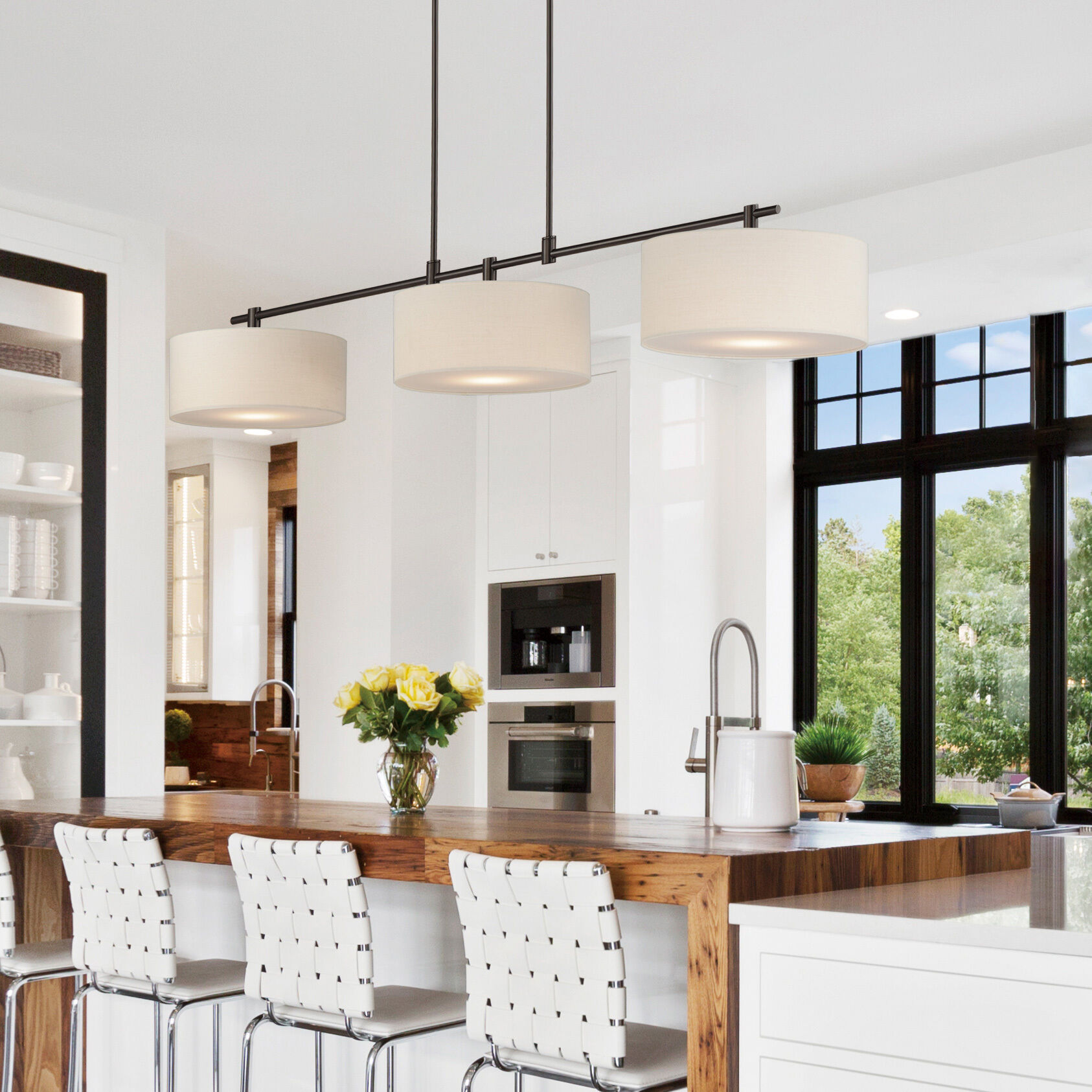 Bongo 3 Light 60 inch Oil Rubbed Bronze Linear Pendant Ceiling Light