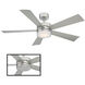 Wynd 52 inch Stainless Steel Downrod Ceiling Fan in 3000K, Smart Ceiling Fan