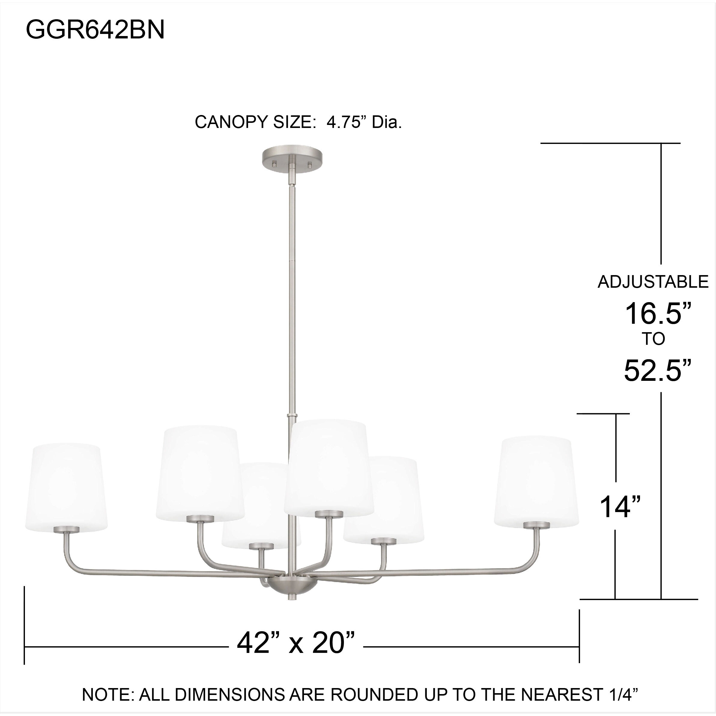 Gallagher 6 Light 42 inch Brushed Nickel Island Light Ceiling Light