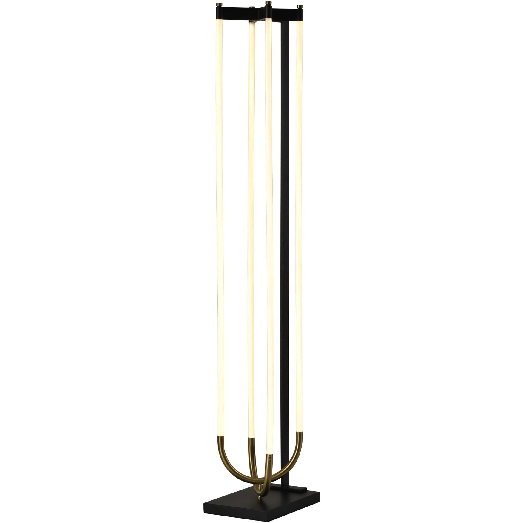 Cascata 64.96 inch 72 watt Black and Brushed Brass Floor Lamp Portable Light