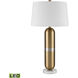 Pill 34 inch 9 watt Aged Brass with Satin Nickel and White Table Lamp Portable Light
