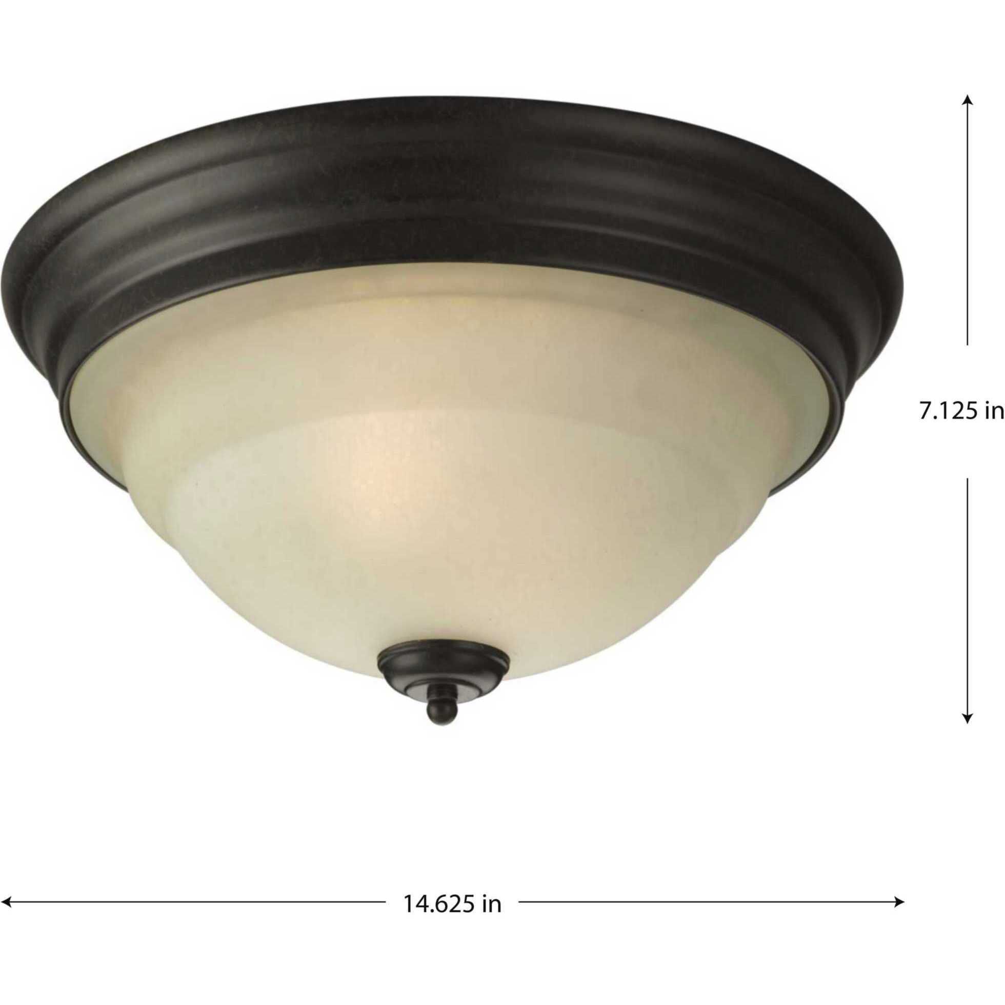 Torino 2 Light 14.63 inch Forged Bronze Flush Mount Ceiling Light