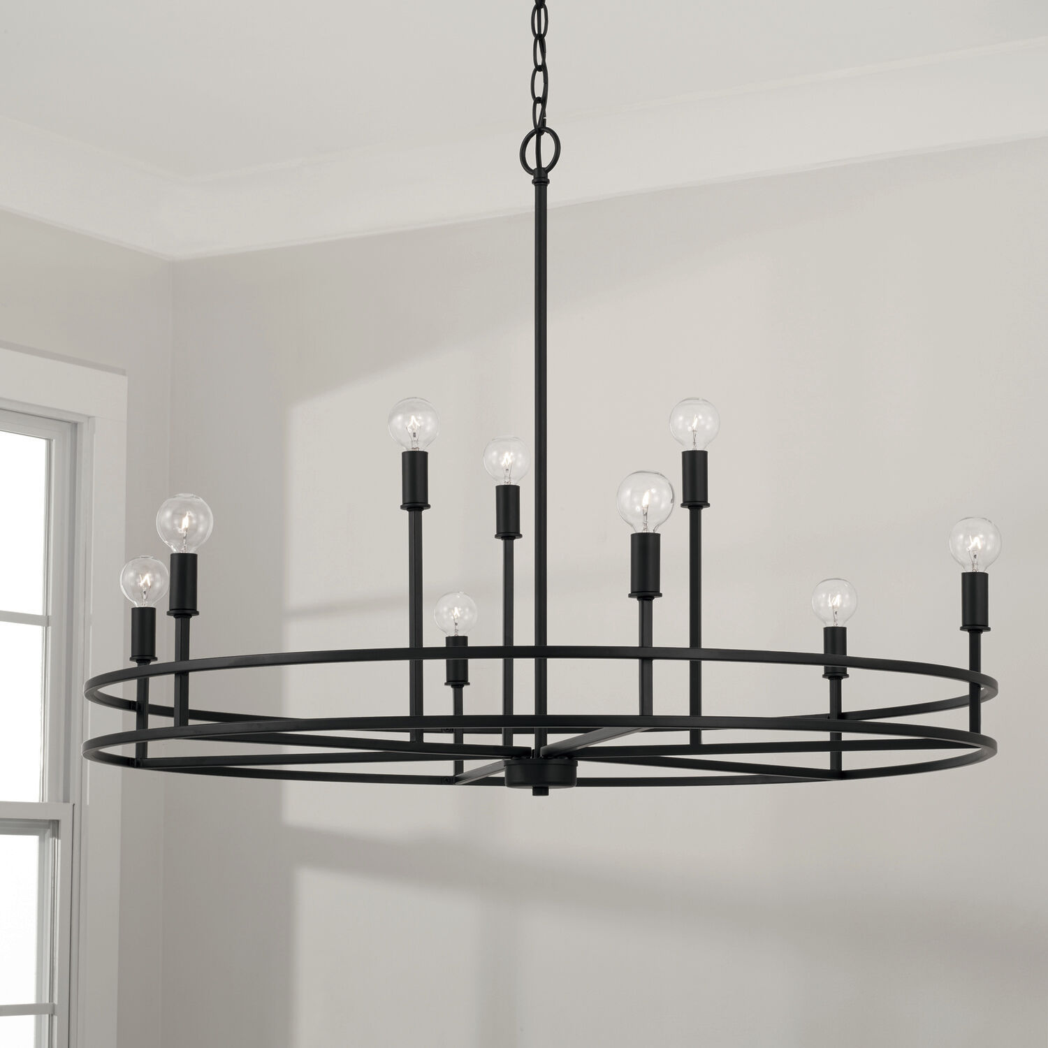 Fuller 9 Light 34.75 inch Matte Black Chandelier Ceiling Light