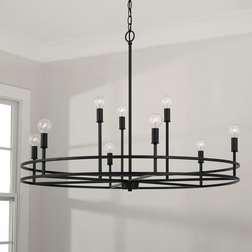 Fuller 9 Light 34.75 inch Matte Black Chandelier Ceiling Light