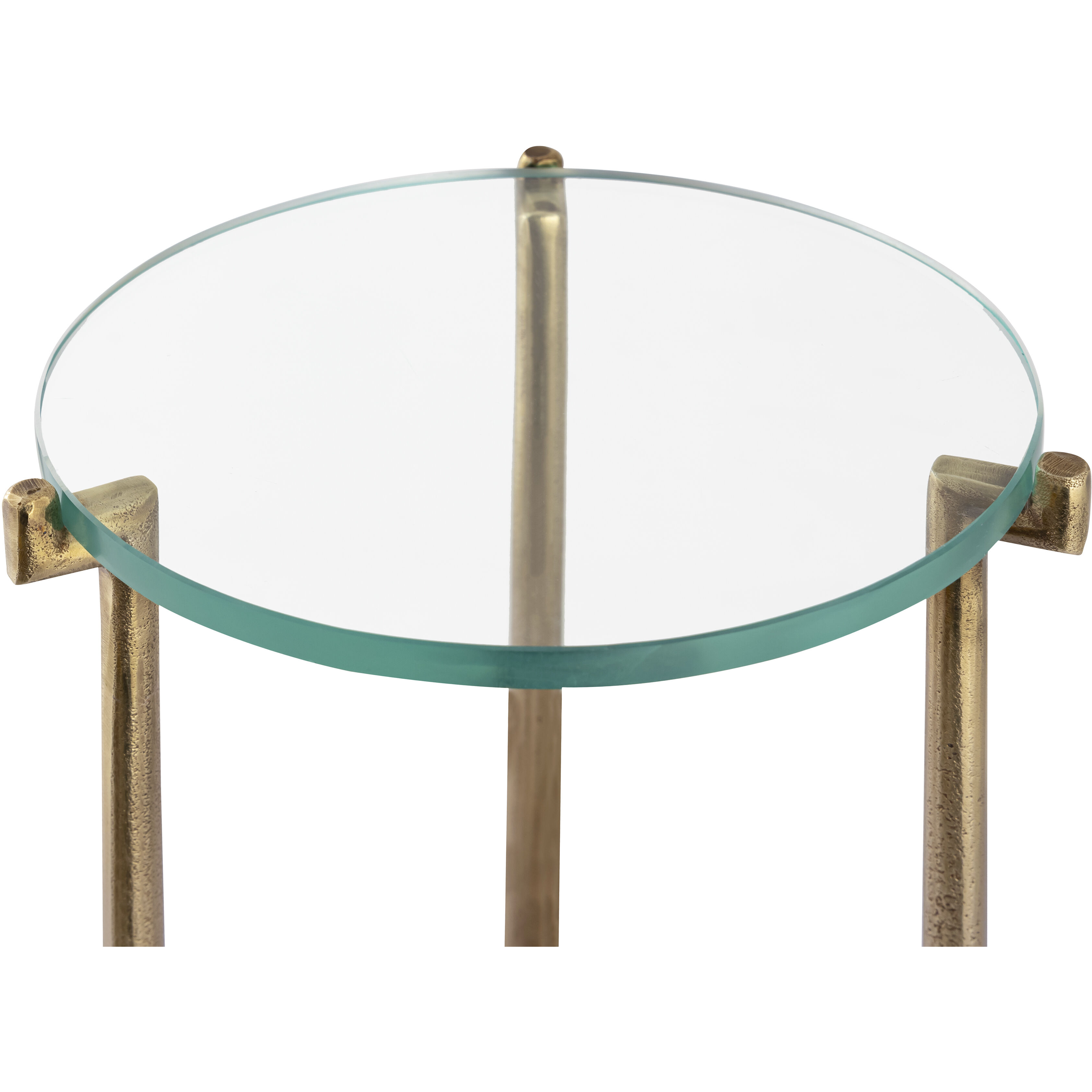 Bump Out 22.5 X 9.75 inch Aged Brass with Clear Accent Table