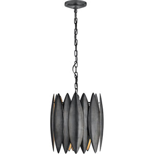 Barry Goralnick Hatton 4 Light 14.75 inch Aged Iron Chandelier Ceiling Light, Small