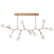 Blossom LED Novel Brass Linear Pendant Ceiling Light in 3000K LED, Branch