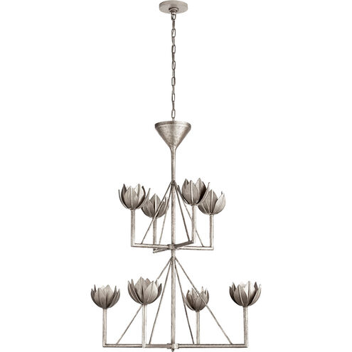 Julie Neill Alberto 8 Light 35.5 inch Burnished Silver Leaf Two Tier Chandelier Ceiling Light, Medium
