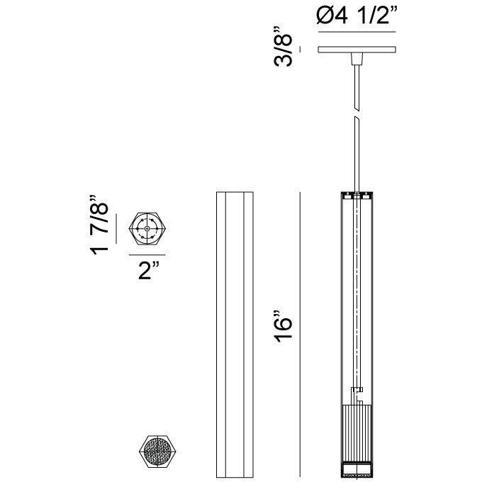Rowan LED 1.88 inch Oxidized Black Pendant Ceiling Light
