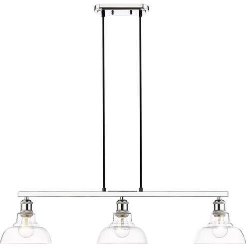 Carver 3 Light 36 inch Chrome Linear Pendant Ceiling Light