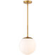 Niveous LED 10 inch Aged Brass Pendant Ceiling Light in 3500K, dweLED