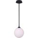 Simone 1 Light 8 inch Black Pendant Ceiling Light