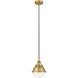 Edison Hampden 1 Light 7 inch Brushed Brass Mini Pendant Ceiling Light